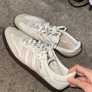 Adidas Samba Women's White and Pink Sneakers